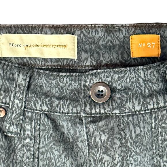 Pilcro and the Letterpress Black White Brocade Stretch Skinny Jeans Size 27 - Picture 4 of 10